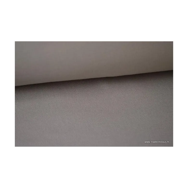 Tissu sergé coton mi-lourd Gris Perle 260gr/m²
