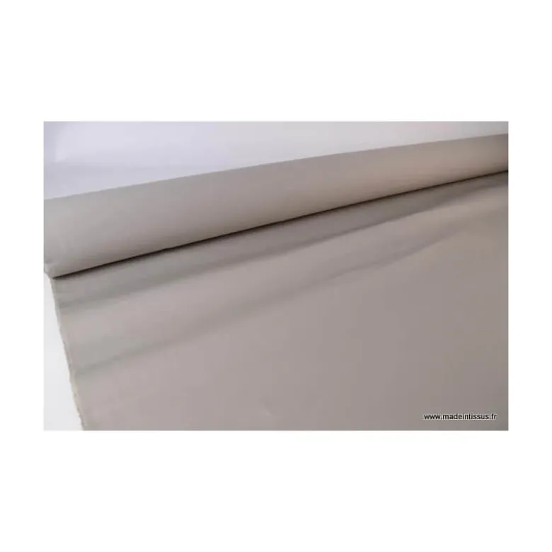 Tissu sergé coton mi-lourd Gris Perle 260gr/m²