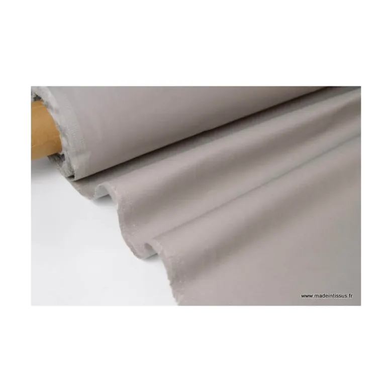 Tissu sergé coton mi-lourd Gris Perle 260gr/m²