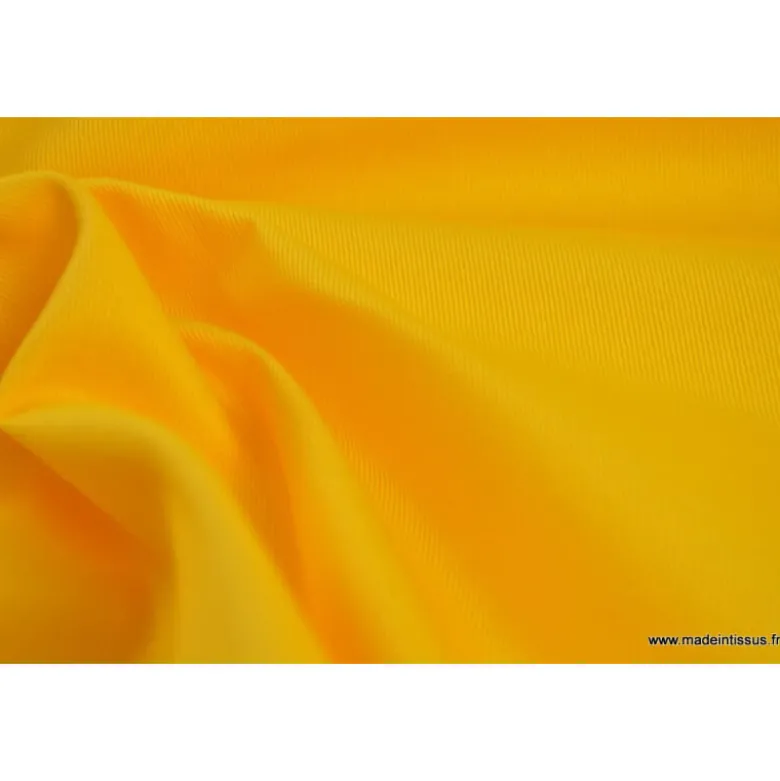 Tissu sergé coton mi-lourd jaune 260gr/m²