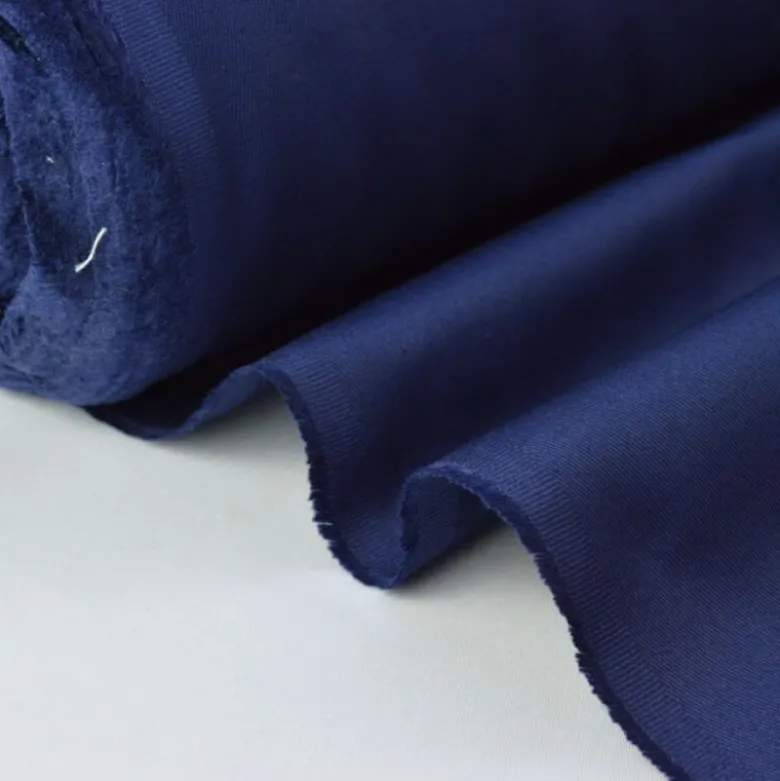 Tissu sergé coton mi-lourd marine 260gr/m²