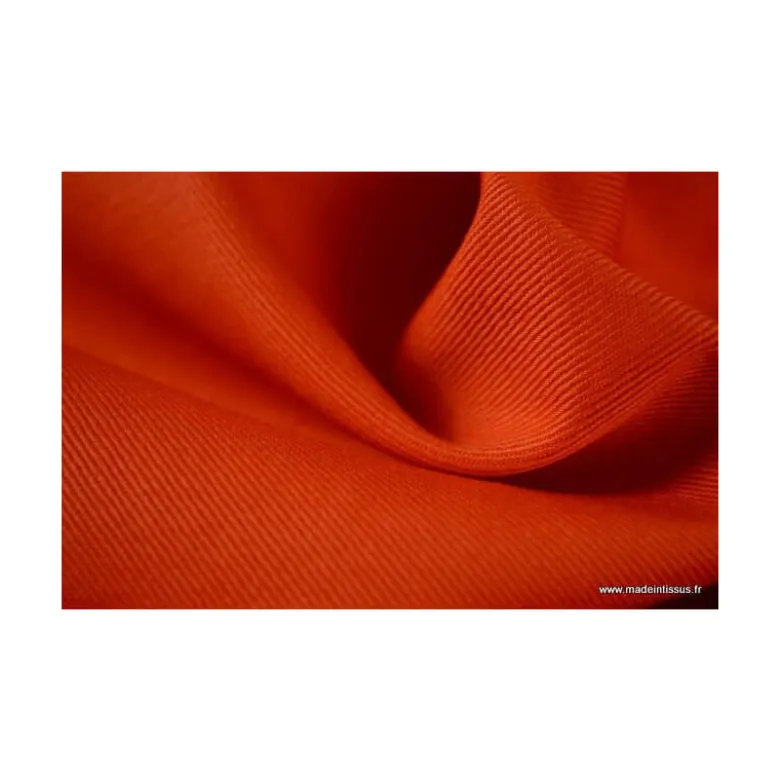 Tissu sergé coton mi-lourd Orange 260gr/m²