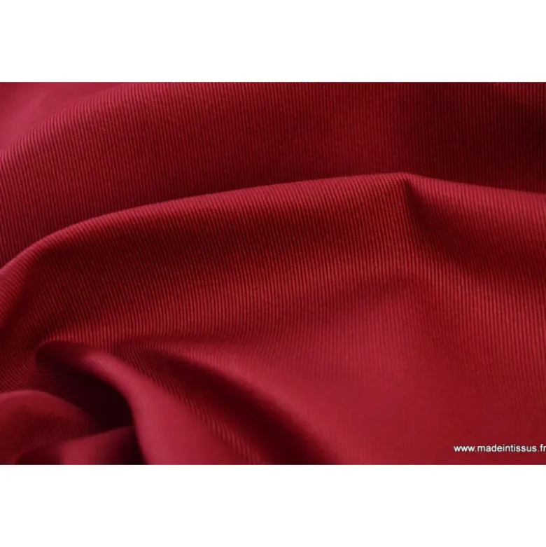 Tissu sergé coton mi-lourd rouge hermès 260gr/m²