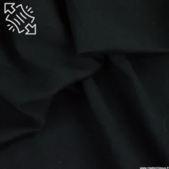 Tissu sergé stretch type chino coloris noir - OEKO TEX