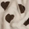 Tissu Sherpa lourde motif coeurs chocolat - OEKO TEX