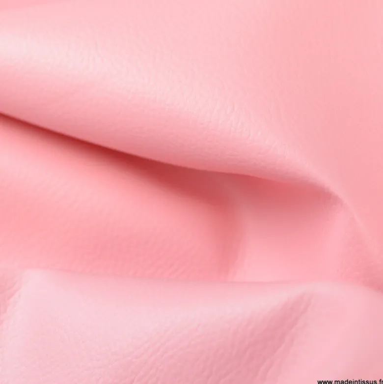 Tissu Simili cuir ameublement rigide Rose