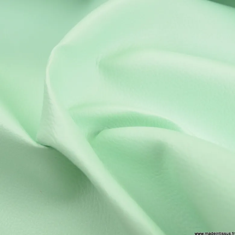 Tissu Simili cuir ameublement rigide Menthe