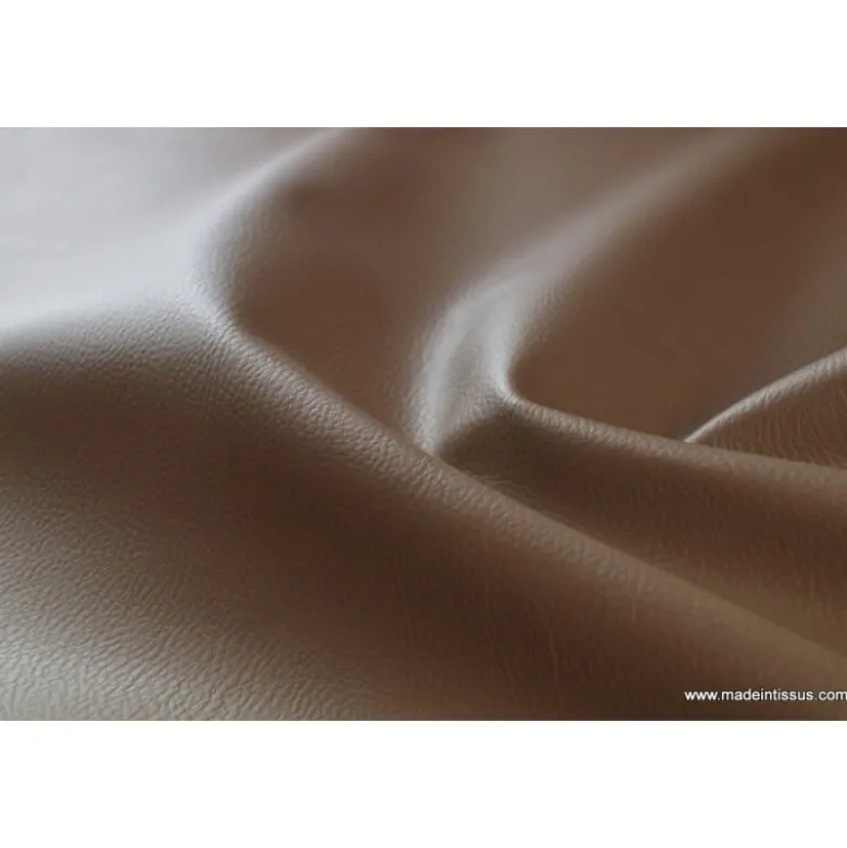 Tissu Simili cuir ameublement rigide TAUPE