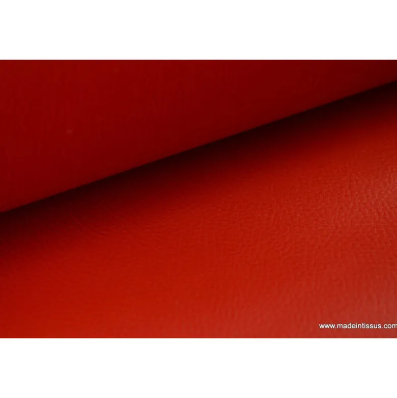Tissu Simili cuir ameublement rigide rouge