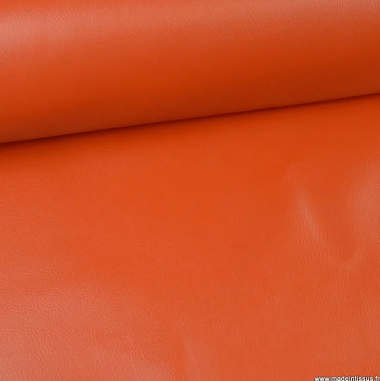 Tissu Simili cuir ameublement rigide Potiron