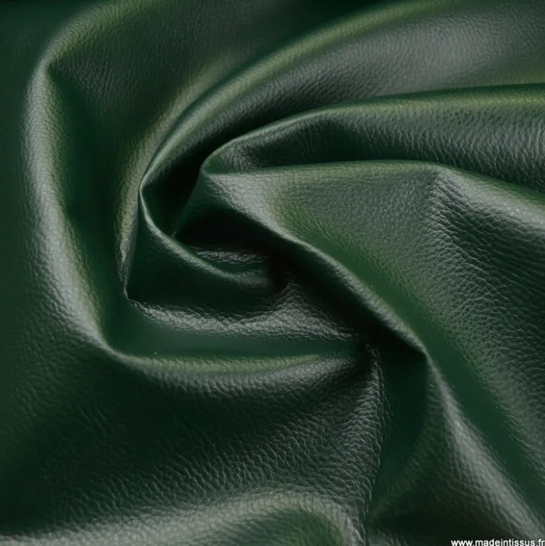 Tissu Simili cuir ameublement rigide Vert Sapin
