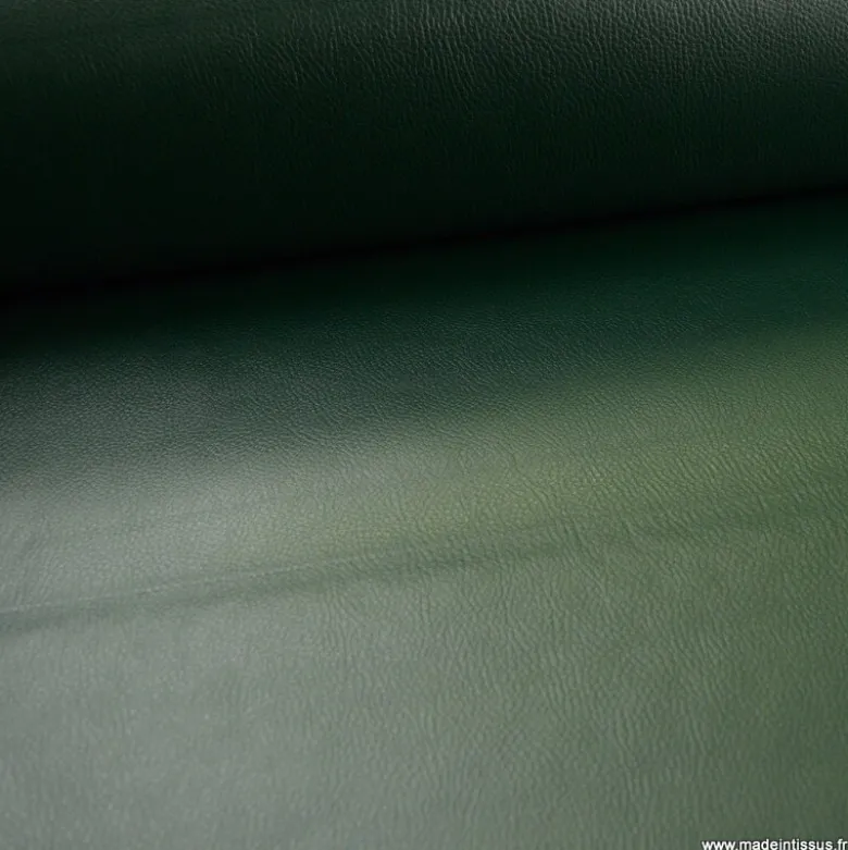 Tissu Simili cuir ameublement rigide Vert Sapin