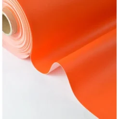 Tissu Simili cuir ameublement rigide orange