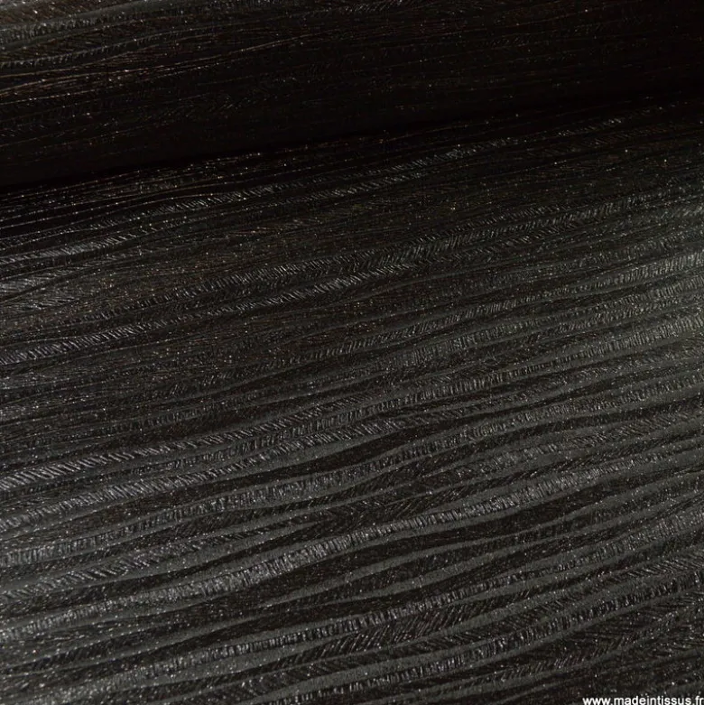 Tissu Simili cuir Ecorce Noir