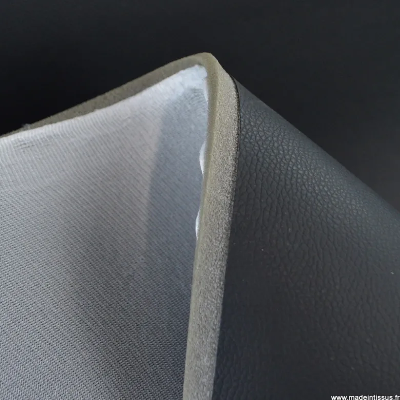 Tissu simili cuirs noir avec mousse et résille pour siège auto