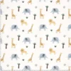 Tissu Softshell motifs animaux de la jungle fond blanc cassé