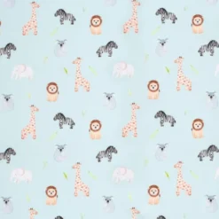 Tissu Softshell motifs animaux fond menthe clair