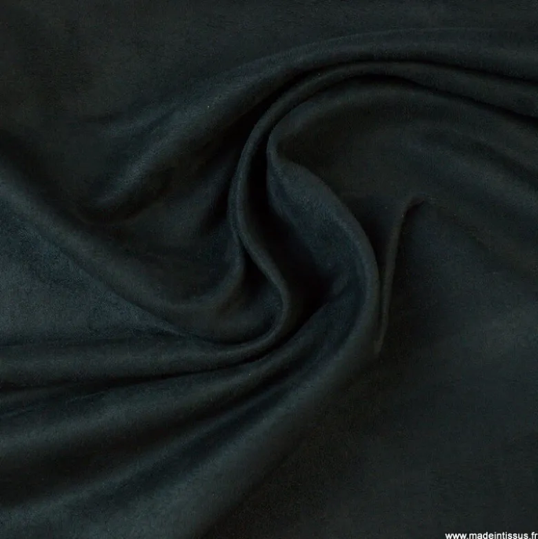 Tissu suédine ameublement habillement Noir
