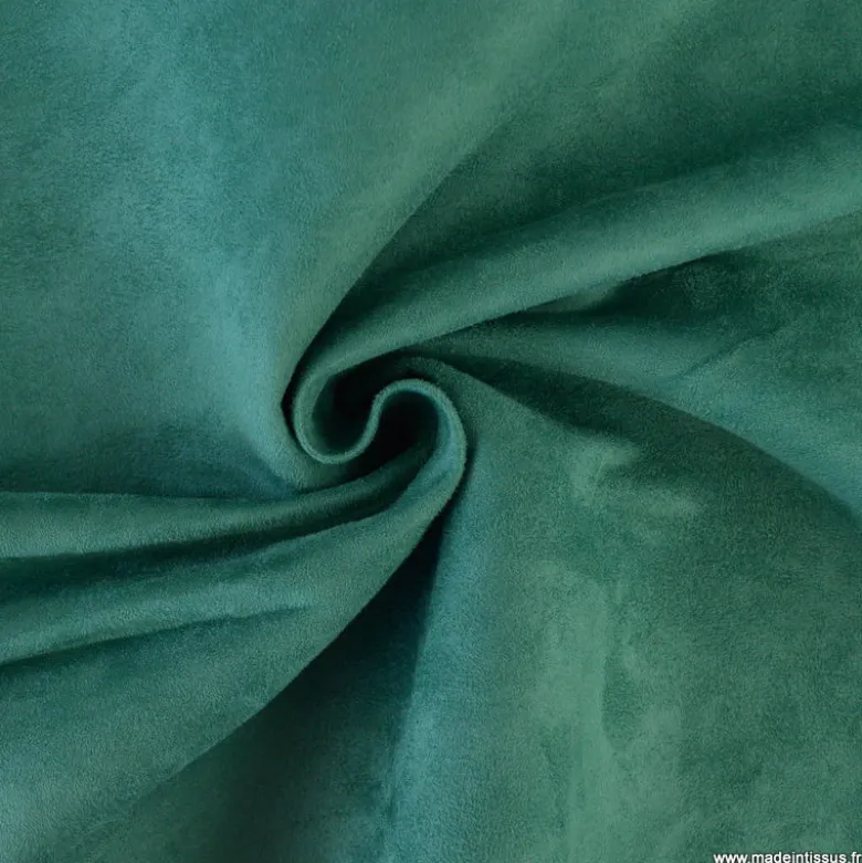 Tissu suédine ameublement vert émeraude