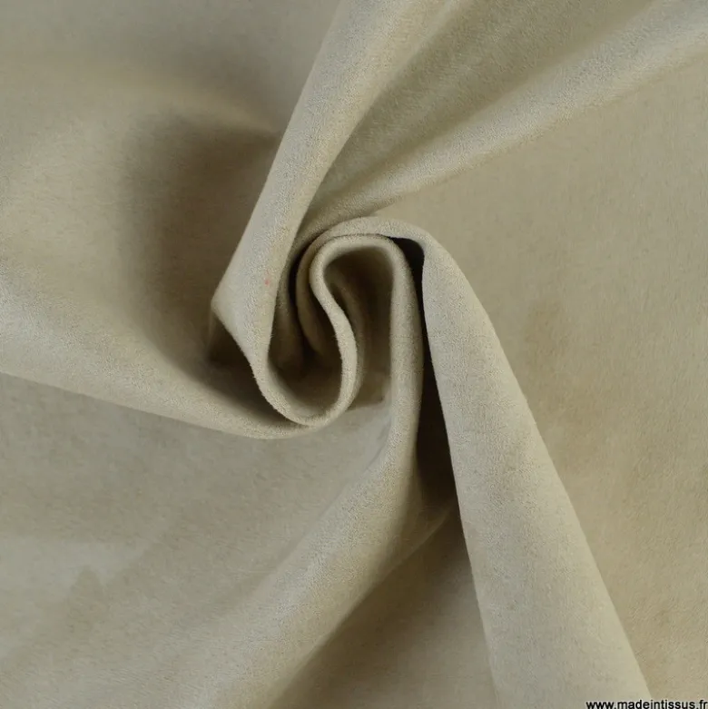 Tissu suédine beige clair pour siège automobile et ameublement