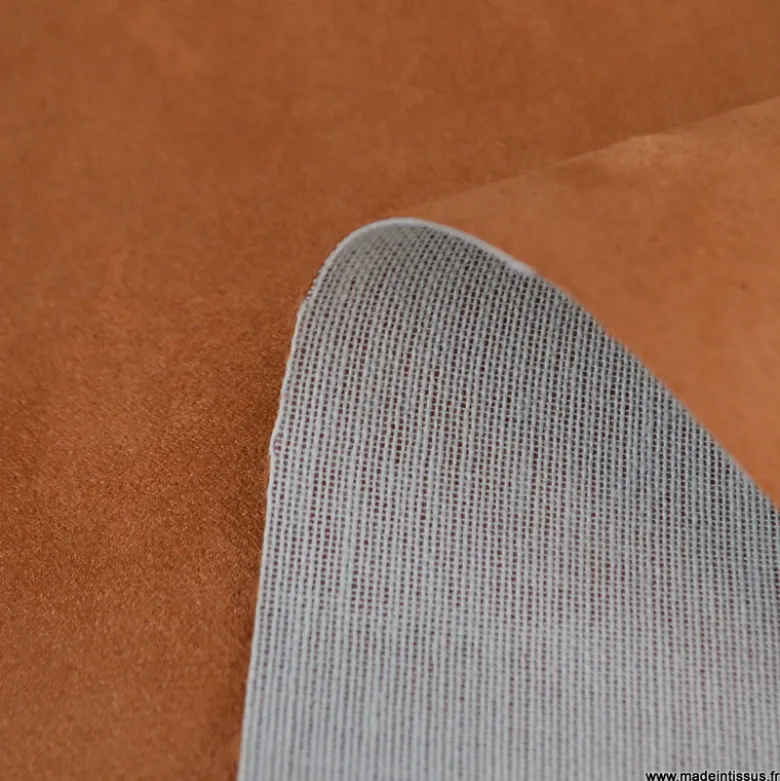 Tissu suédine camel pour siège automobile et ameublement