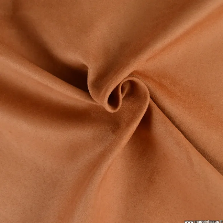 Tissu suédine camel pour siège automobile et ameublement