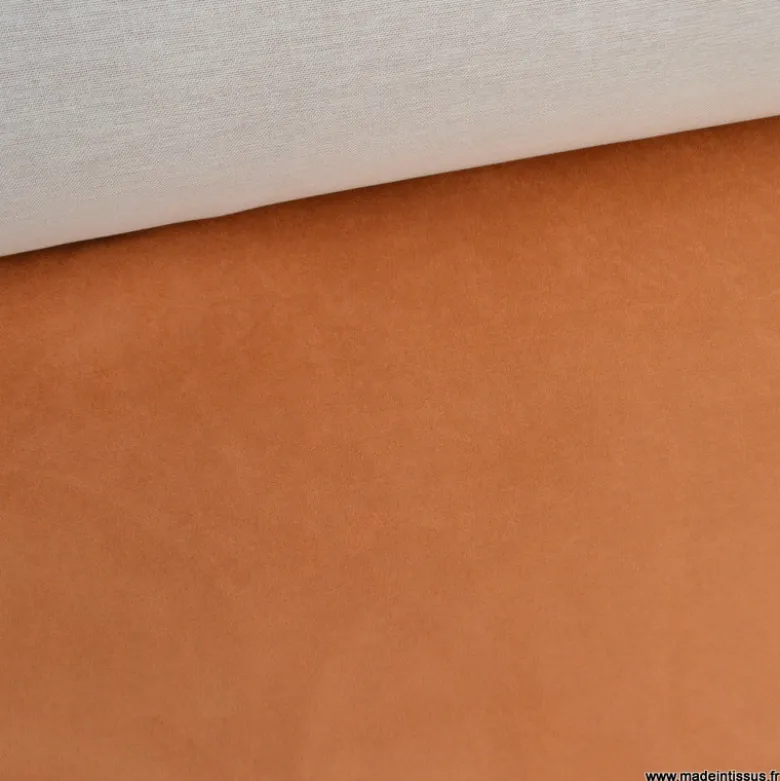 Tissu suédine camel pour siège automobile et ameublement