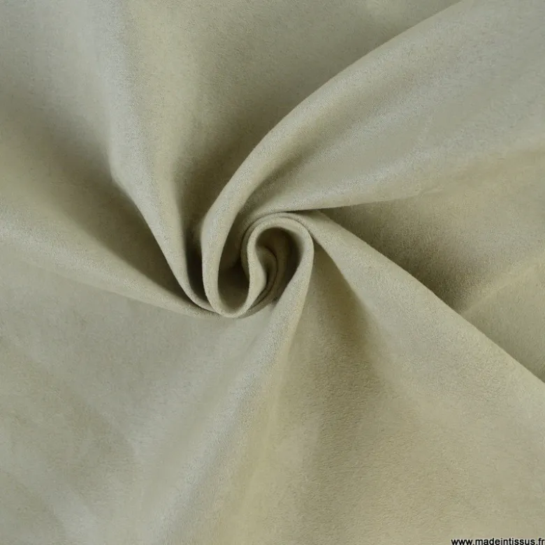 Tissu suédine écru foncé pour siège automobile et ameublement