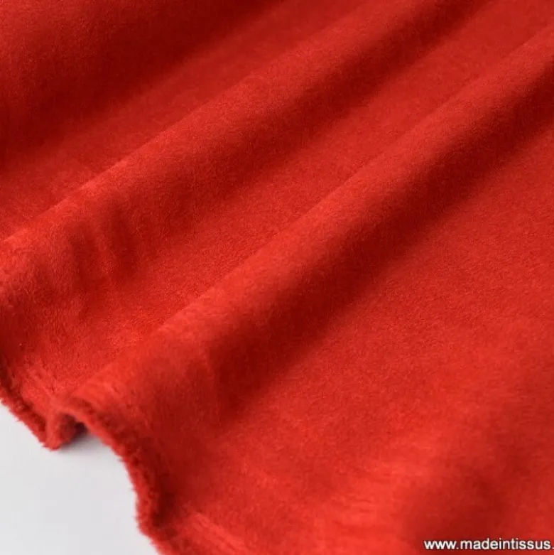 Tissu suedine ameublement habillement rouge