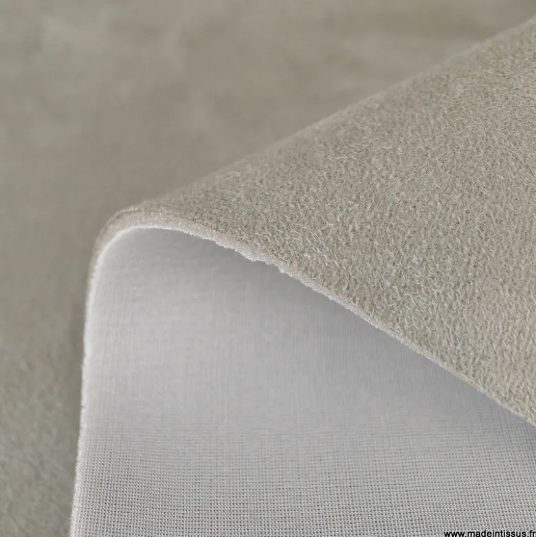 Tissu suedine pour ciel de toit et sellerie gris clair