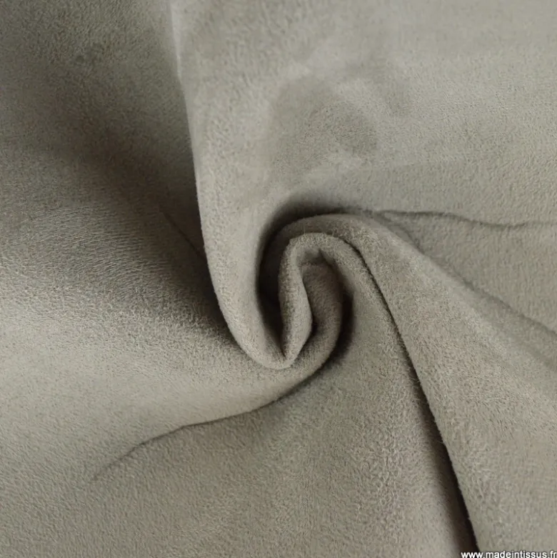 Tissu suedine pour ciel de toit et sellerie gris clair