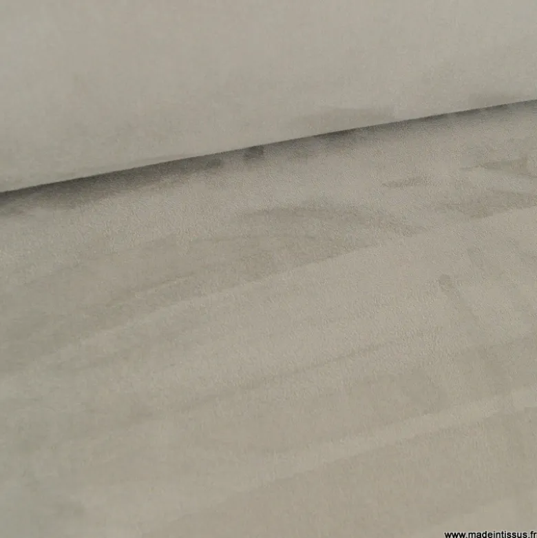 Tissu suedine pour ciel de toit et sellerie gris clair
