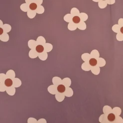 Tissu Sweat French terry motif fleurs fond parme - OEKO TEX