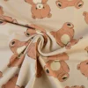 Tissu Sweat French terry motif ours fond beige - OEKO TEX