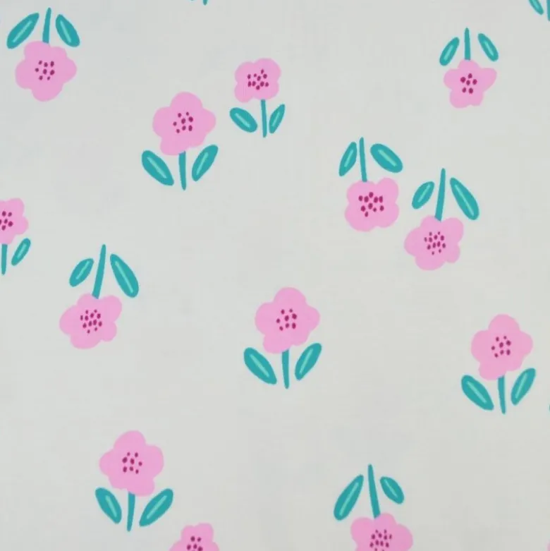 Tissu Sweat French Terry Motif fleurs fond blanc cassé - Poppy