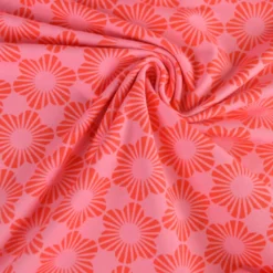 Tissu Sweat French terry Sweat motif fleurs fond rose - OEKO TEX