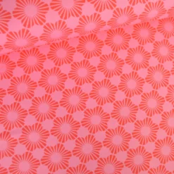 Tissu Sweat French terry Sweat motif fleurs fond rose - OEKO TEX