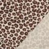 Tissu Sweat gratté motif Léopard caramel fond écru