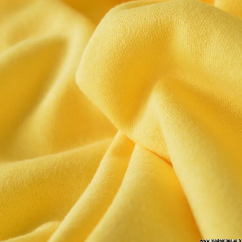 Tissu sweat molleton américain Jaune - Largeur 190 cm