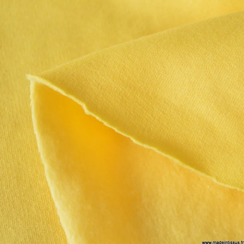 Tissu sweat molleton américain Jaune - Largeur 190 cm