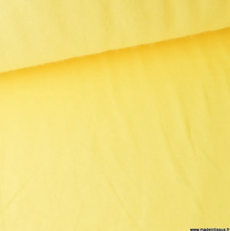Tissu sweat molleton américain Jaune - Largeur 190 cm
