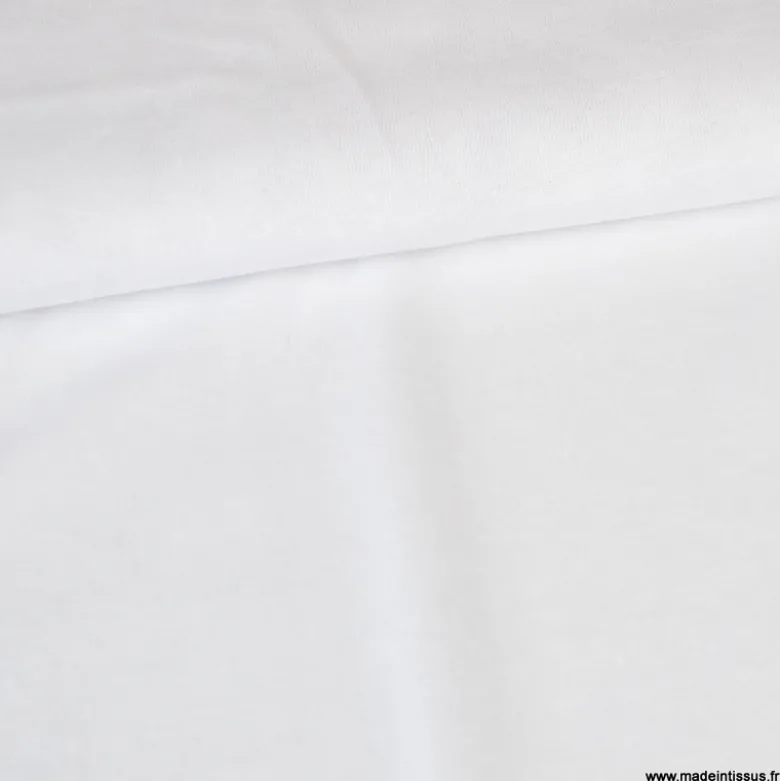 Tissu sweat molleton américain Blanc - Largeur 190 cm