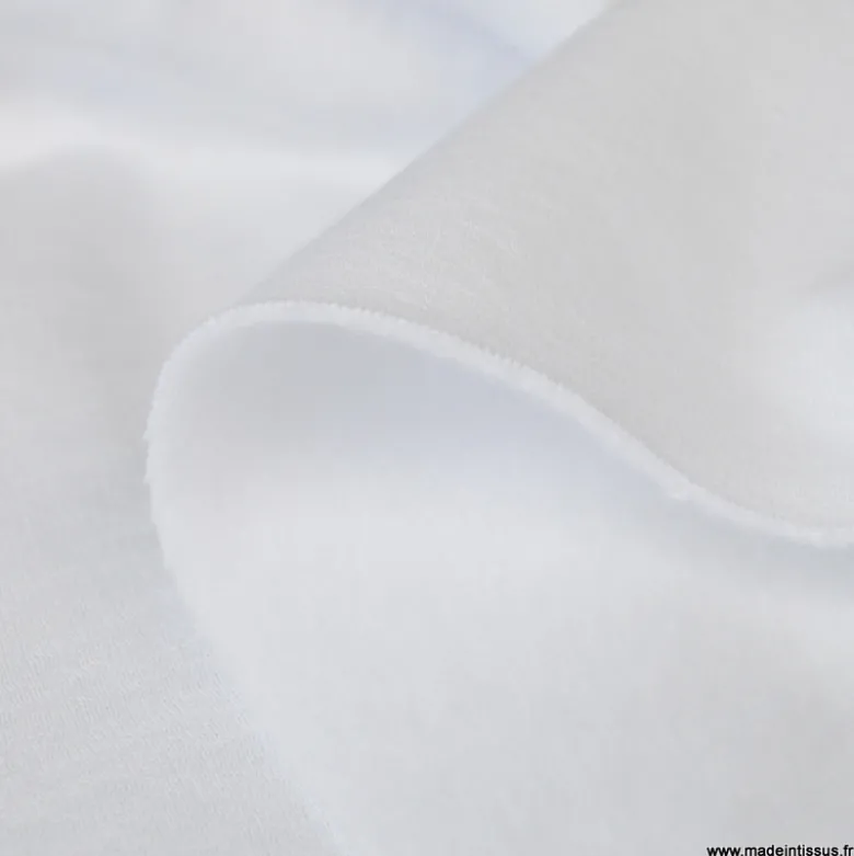 Tissu sweat molleton américain Blanc - Largeur 190 cm