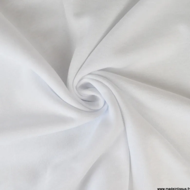 Tissu sweat molleton américain Blanc - Largeur 190 cm