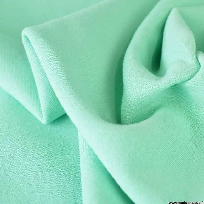 Tissu sweat molleton américain Menthe - Largeur 190 cm