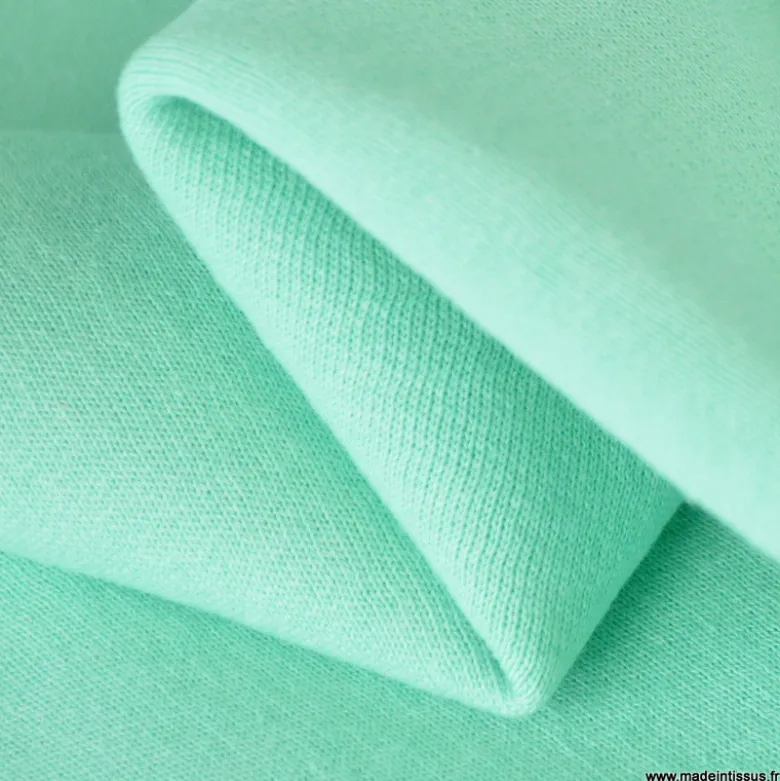 Tissu sweat molleton américain Menthe - Largeur 190 cm
