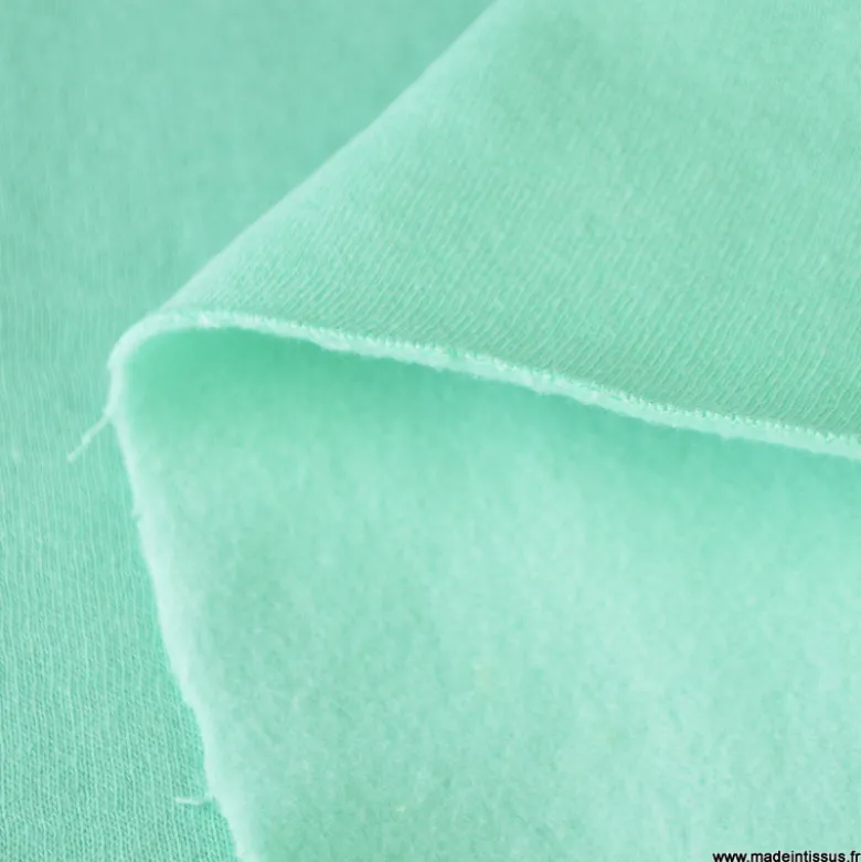 Tissu sweat molleton américain Menthe - Largeur 190 cm
