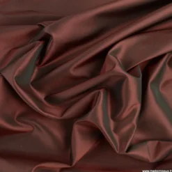 Tissu Taffetas changeant grande largeur polyester noir rouille