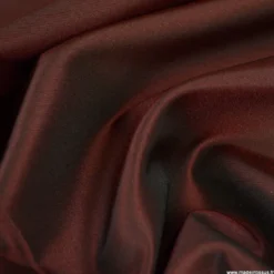 Tissu Taffetas changeant polyester noir bordeaux