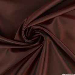 Tissu Taffetas changeant polyester noir bordeaux